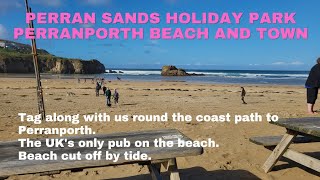 Perran Sands Holiday Camp A stroll on Perranporths beautiful beach and a walk through the town [upl. by Ramu]