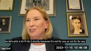 Former Acting Prime Minister Livni in a Webinar The IsraelHamas War Background amp Implications [upl. by Imotih]