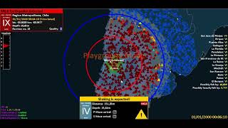 1958 LAS MELOSAS EARTHQUAKE SIMULATED BY GLOBALQUAKE [upl. by Refitsirhc]