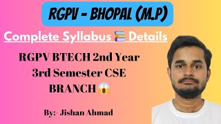 3rd Semester Complete Syllabus 📚 Of BTech CS Branch  RGPV BTech CS 3rd Semester Syllabus 2024 [upl. by Alle]