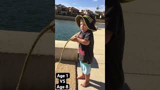 This is me jigging when I was 1 VS when I was 8 insaltrods fishing fishinglure fish vs [upl. by Dart]