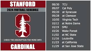 2024 Stanford Cardinal Football Schedule [upl. by Coltun]