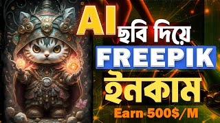 ফ্রি Ai ছবি দিয়ে Freepik থেকে ইনকাম  Earn money online with AI Art  Earn Money Freepik with AI [upl. by Yasibit]