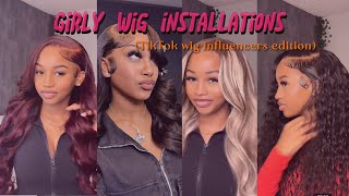 LACE FRONTAL WIGS AND BUNDLES INSTALLS COMPILATION🫧💕 🎀 [upl. by Eydie]