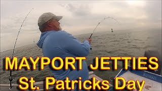 Jacksonvilles Mayport Jetty fishing St Patricks Day [upl. by Salohci]