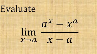 Evaluate lim x→a ax  xax  a  limit of axxaxa as x tends a [upl. by Walden]