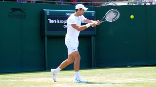 Novak Djokovic Backhand Slow Motion  ATP Tennis Two Handed Backhand Technique [upl. by Nallid267]