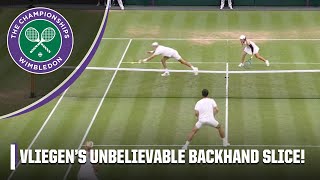 Check out this ridiculous backhand winner from the mixed doubles final  Wimbledon on ESPN [upl. by Hnilym]