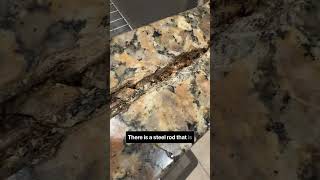 Cracked granite PROBLEM SOLVED diy homeimprovement kitchensink [upl. by Nemzaj]