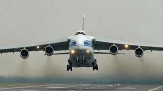 Antonov AN124 Powerful Take Off out of East Midlands Airport [upl. by Born]