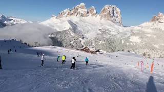 Canazei Belvedere ski area Val di Fassa Dolomiti [upl. by Lizzie]