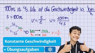 Konstante Geschwindigkeit berechnen Gleichförmige geradlinige Bewegung [upl. by Yalonda]