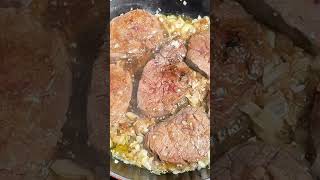 Filet Mignon with Mustard and Onion Sauce recipe foodshorts filetmignon [upl. by Aldarcie]