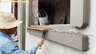 Advanced Construction Techniques for Finishing Window Frames with Brick and CementSand Layers [upl. by Devondra]