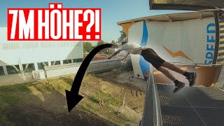 Frontflip aus 7 METERN auf HARTEN Boden  Parkour am Bodensee [upl. by Cord]