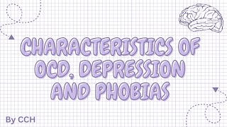 AQA ALEVEL PSYCHOLOGY  Psychopathology Characteristics of OCD Depression and Phobias [upl. by Sholes]