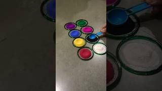 Multi colour rangoli shorts art youtubeshorts viralshorts trending rangoli colors subscribe [upl. by Gibbon992]