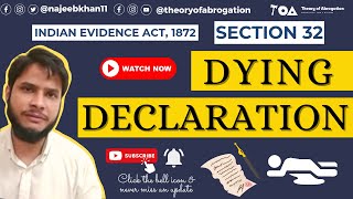 Dying declaration Section 32 1 Indian Evidence Act [upl. by Nosnibor]