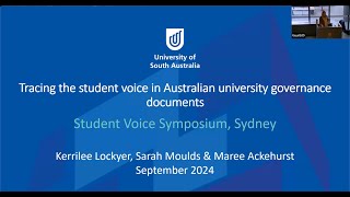 Tracing the student voice in Australian university governance documents [upl. by Leelah]