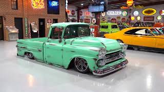 1959 Chevy Apache Fleetside Restomod for sale by auction at SEVEN82MOTORS [upl. by Lledrev]