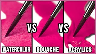 What Is The Difference Between Watercolor Gouache amp Acrylic Paint [upl. by Holloway435]