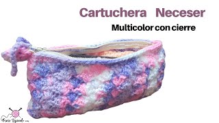 ✔ Tejidos a Crochet para principiantes 🌈 Tejiendo Cartuchera Neceser a Crochet Ganchillo Multicolor [upl. by Kassie]