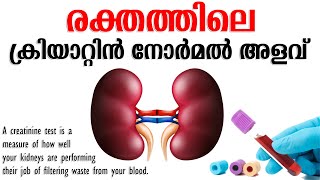 CREATININE NORMAL RANGE MALAYALAM  രക്തത്തിലെ ക്രിയാറ്റിനിൻ അളവ് [upl. by Tnerual]