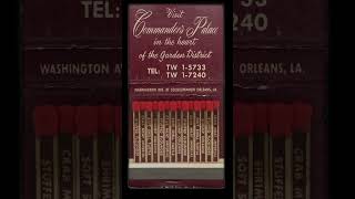 Maces Matchbook Collection  Commanders Palace  New Orleans Louisiana [upl. by Nailuj]