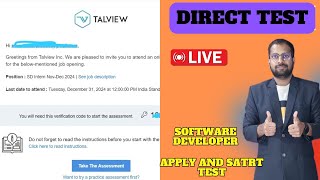 Direct Test From TalView For Software Developer High Salary  All Questions Covered Apply Now [upl. by Kcirtap]