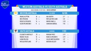 Female Second XI  Western Australia v South Australia  13th September 2024 [upl. by Brennan]