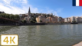 Saône river walk in Lyon France  Summer 2021【4K】 [upl. by Uaerraj640]