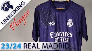 Real Madrid Fourth Y3 Purple Jersey 2324 Vini Jr GmKits4 Player Version Unboxing Review [upl. by Maxim]