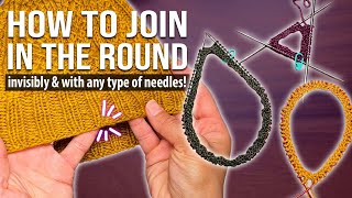 How to Join for Knitting in the Round Invisibly amp with ANY Needles [upl. by Melba]