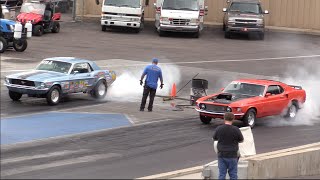 1969 Mustang vs 1967 Mustang Drag Race [upl. by Ellenad]