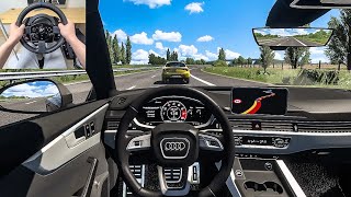 2024 Audi RS5 Coupe  Euro Truck Simulator 2 Steering Wheel Gameplay [upl. by Airehc46]