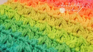 Crochet Leafhopper Cluster Stitch  Stunning Textured Stitch [upl. by Nylirahs]