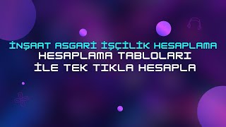 İnşaat Asgari İşçilik Hesaplama amp Excel Tablosu ve Formül ile Kolayca Hesapla [upl. by Dierdre152]