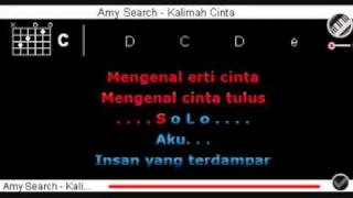 Amy Search Kalimah Cinta dgn Kord  Lirik [upl. by Arikaahs]