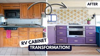 HOW TO PAINT YOUR RV CABINETS  CAMPER RENOVATION TUTORIAL [upl. by Graybill]