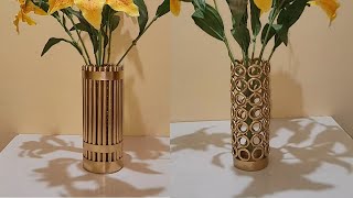 JARRONES DORADOS bellos fáciles y prácticos  GOLDEN VASES beautiful easy and practical [upl. by Chenay218]