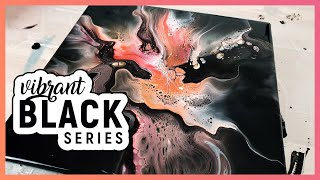 BLACK amp ROSE  WAUW Vibrant Black Series 1  Dutch Acrylic pouring Abstract Fluid painting [upl. by Leirol]