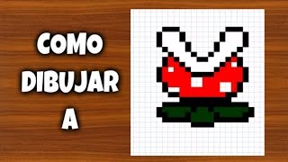 Como dibujar a la planta carnivora  Para Minecraft  Pixel Art  Piranha Plant [upl. by Gipson301]