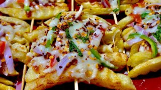 Pizza Fries Skewers  French Fries Skewers  Recipe By Spicy Sugars [upl. by Pen]