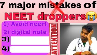 7 major mistakes of neet droppers ruin hisher life🥺😱be aware neet2025 dropper [upl. by Wales124]