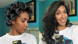 Curly To Straight Hair Roller Set [upl. by Ramahs]