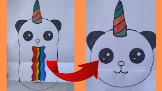 PANDACORN ÇİZİMİ  PANDİCORN ÇİZİMİ  how to draw a pandacorn  sharpie ile çizim unicorn çizimi [upl. by Hanus]