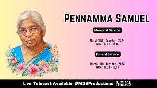 Funeral Service of Mrs Pennamma Samuel  Edinburgh  19032024  LIVE [upl. by Naraj]