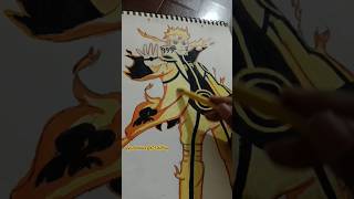 Drawing Naruto Nine tails chakra mode 🔥 drawing naruto shorts anime [upl. by Ecniuq]