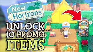 Animal Crossing New Horizons HOW TO UNLOCK EXCLUSIVE ITEMS Pocket Camp Promo Furniture [upl. by Leimad634]