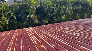 How to Prep a Rusty Metal Roof for an Elastomeric Roof Coating Application metalroof roofpainting [upl. by Sinaj]